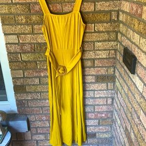 Brand New Hem & Thread Mustard yellow summer maxi  dress with belt